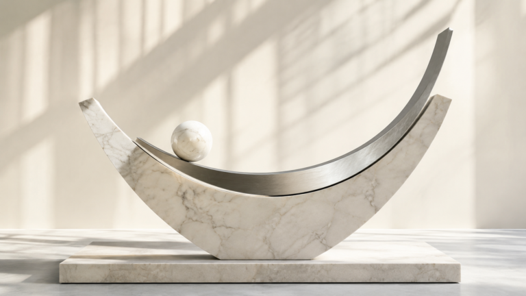 Abstract sculptural artwork for the JRW Finance article comparing the real cost of a 30-year mortgage versus a 25-year loan term
