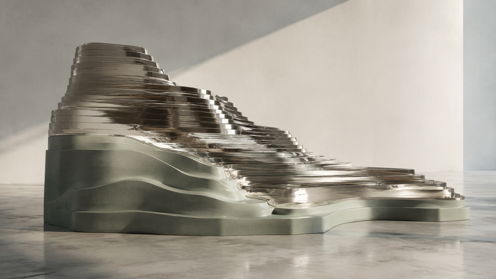 Abstract sculptural artwork for the JRW Finance article on the SMSF residential LRBA ban and property versus ETFs
