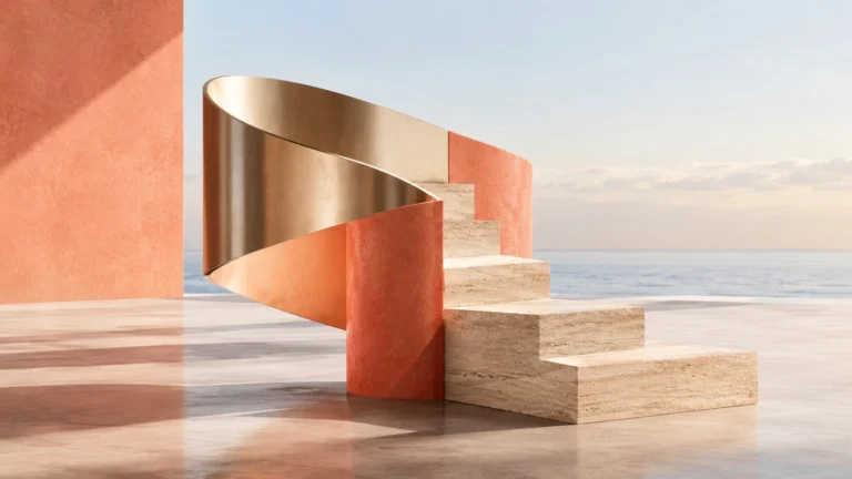 Abstract sculptural artwork for the JRW Finance article comparing the cost of renting and buying